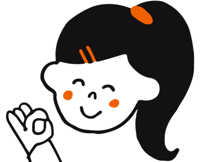 女の子がOKサインを出しているイラスト