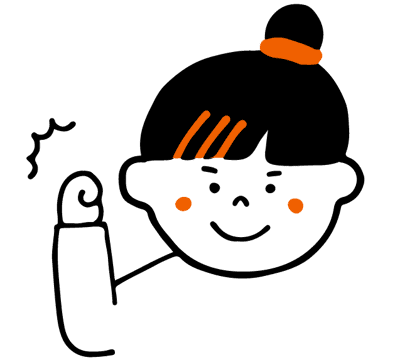 ガッツポーズをしている女の子のイラスト